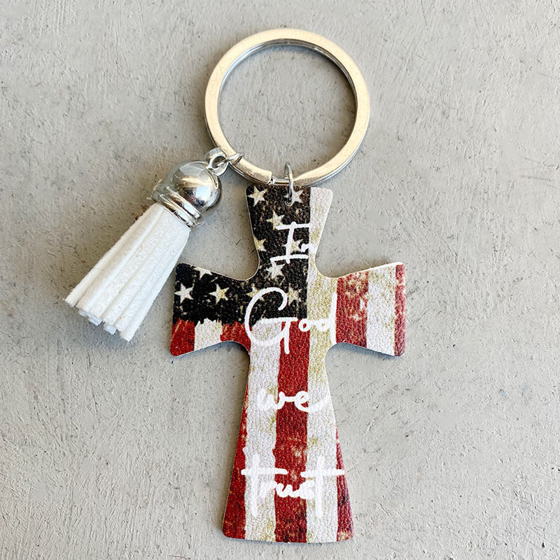 Wholesale Western Denim Leather Keychain